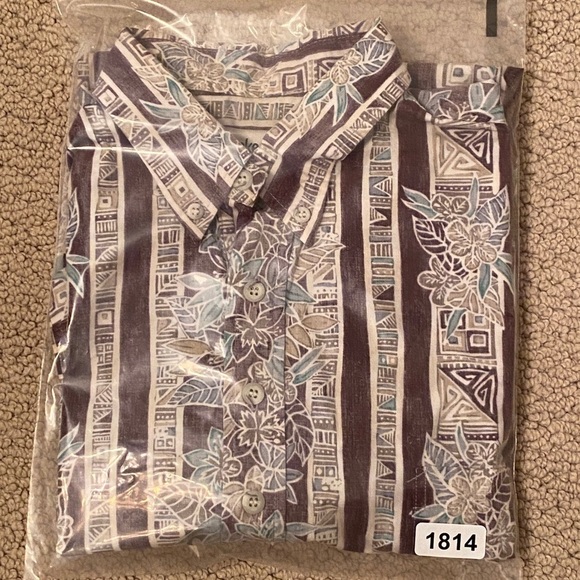 COOKE STREET Honolulu Reverse Print Purple Tropical Aloha Hawaiian Shirt L Large - Picture 6 of 6